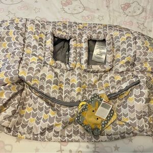 Boppy Gray and Yellow Chevron Pattern cart cover for babies
